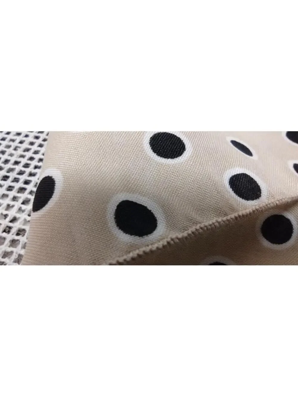 Men's Pocket Hankie Polka Dots Black Tan Beige White Vintage 1980s Hankie 8 x 7